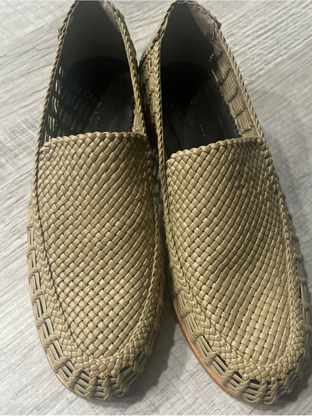 rag & bone Woven Slip-On Loafers in Light Gold